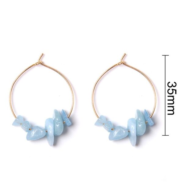 Boucles d'oreilles en forme d'aigue-marine pour femmes, boucles d'oreilles rondes en forme de cercle, bijoux en cristal, cadeau de fête 3