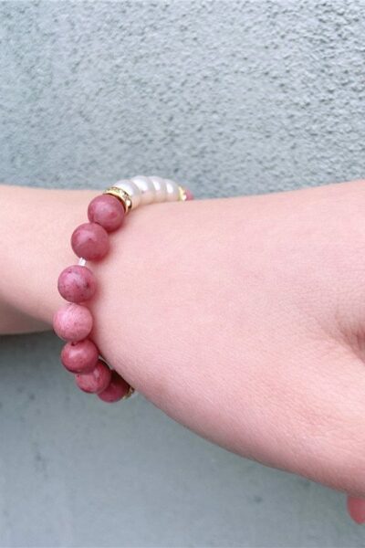 Bracelet Tendresse Rhodonite & Perle 2