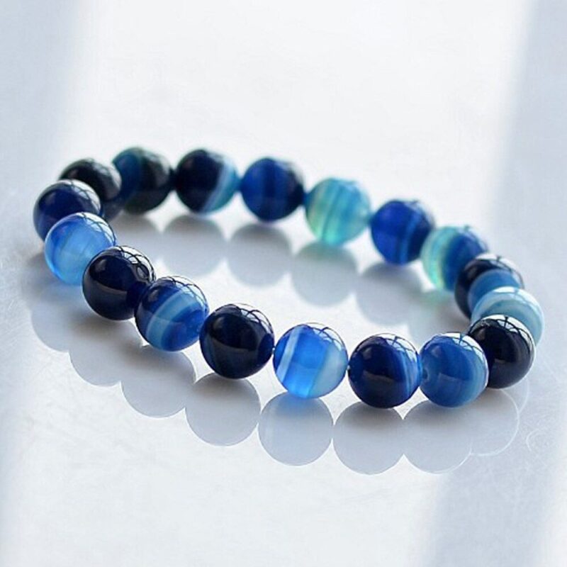bracelet pierre agate bleue