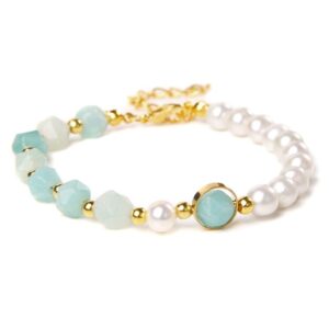 Bracelet Femme Amazonite & Perle 1