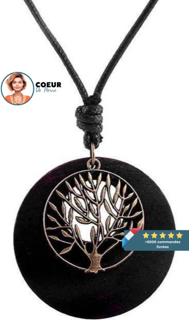 Collier Arbre de Vie <br> Bois Naturel – Image 2