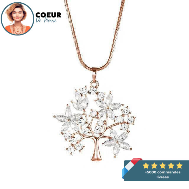 Collier Arbre de Vie <br> Fleurs de Cristal – Image 2
