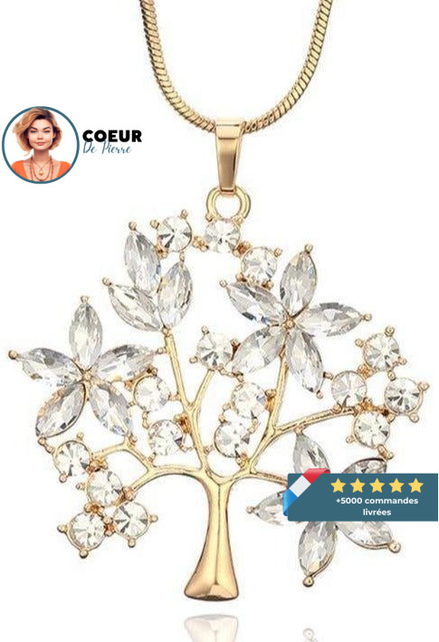 Collier Arbre de Vie <br> Fleurs de Cristal