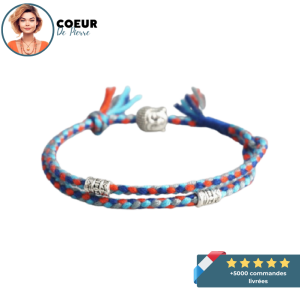 Bracelet Tibétain fait main – Bleu
