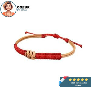 Bracelet tibétain noeud de protection rouge