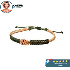 Bracelet tibétain noeud de protection vert