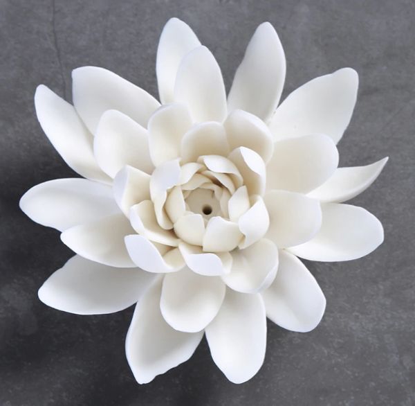 bruleur d'encens fleur de lotus blanche