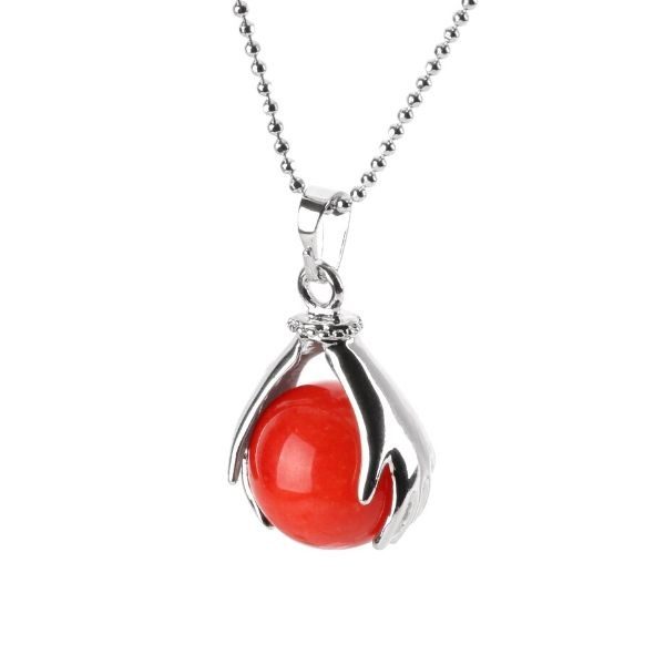 collier de jaspe rouge pendentif