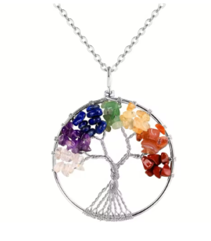 Collier Arbre de Vie 7 chakras en pierres naturelles