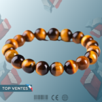bracelet 24 perles oeil de tigre naturelles