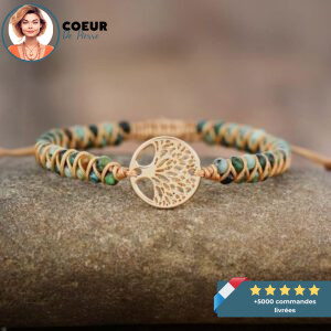 Bracelet Arbre de Vie en Pierre de Jaspe Africain