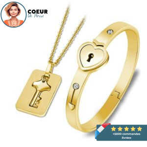 Bracelet Collier de Couple Bijoux Couple Mon Mini Moi Doré 