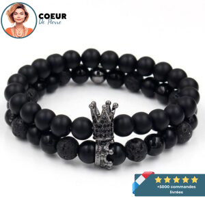 Bracelet Couple Perle Bracelet Couple Mon Mini Moi Taille S 16-17cm 