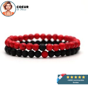 Bracelet Couple Rouge Bracelet Couple Mon Mini Moi Lot de 2 bracelets 