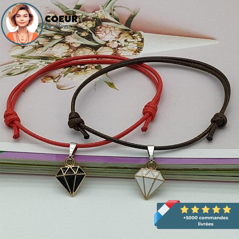 Bracelet Pour Couple Amoureux Bracelet Couple Mon Mini Moi Diamant