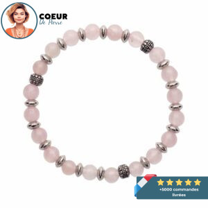 Bracelet Excellence Quartz Rose et Acier