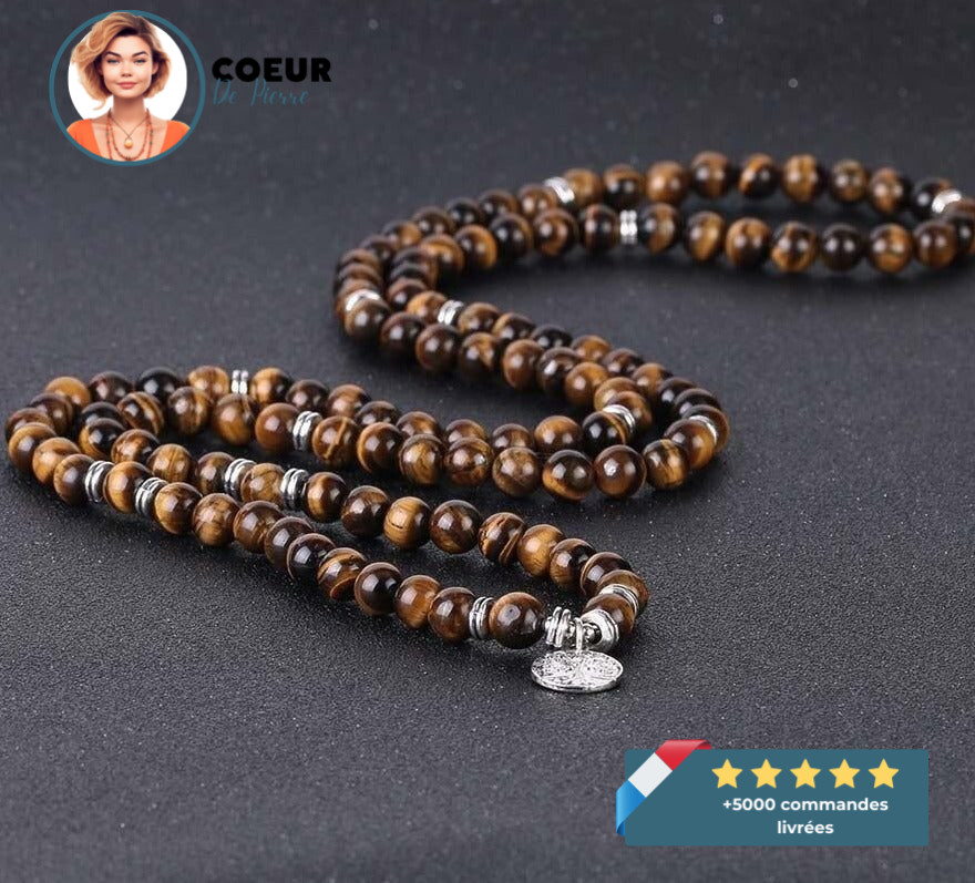 Bracelet Arbre de Vie Mala de protection 108 Perles Œil-de-Tigre – Image 3