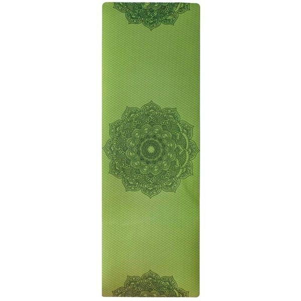 Tapis de yoga vert fleur de lotus