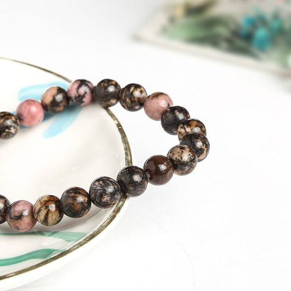 bracelet en perle de rhodonite