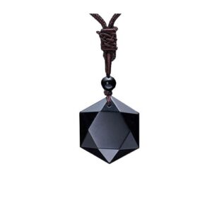 pendentif d'obsidienne noir