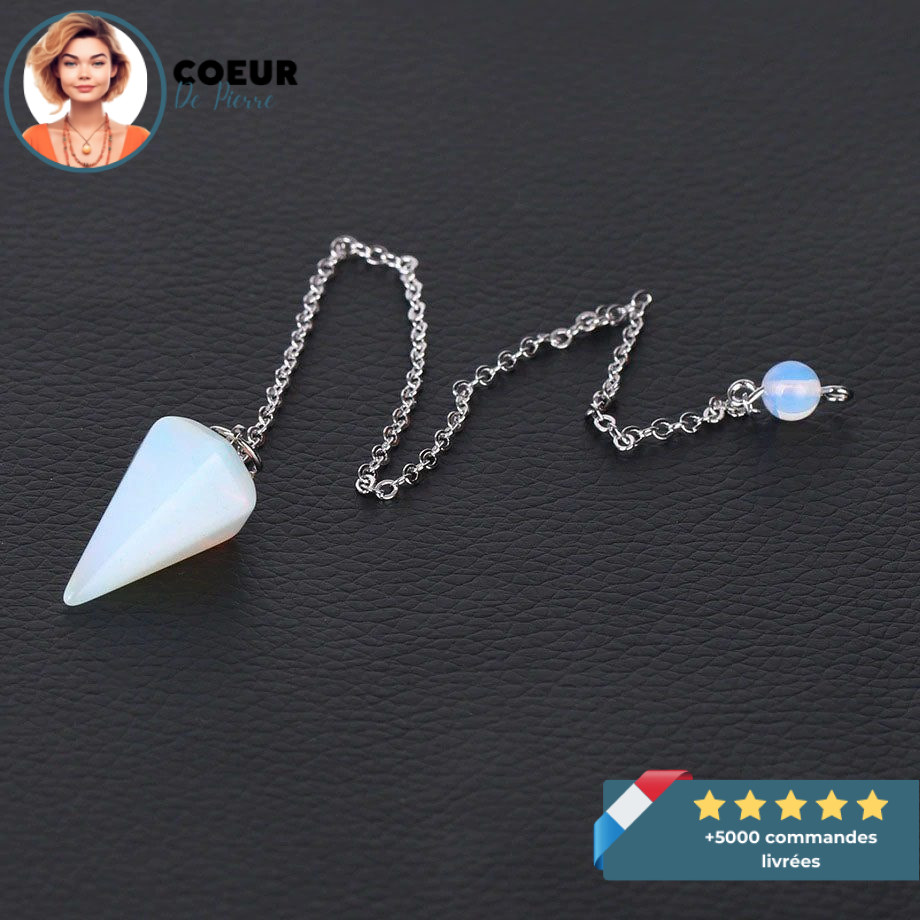 Pendentif En Obsidienne Naturelle - Pendule Hexagonale En Cristal De Quartz - Bijou Femme Ésotérique