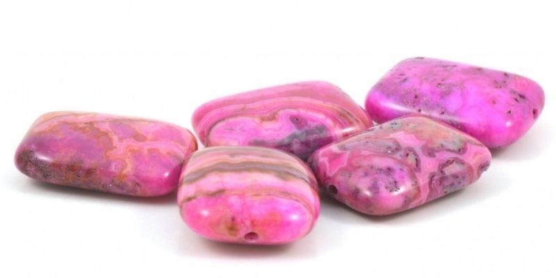 perle de pierre d'agate rose